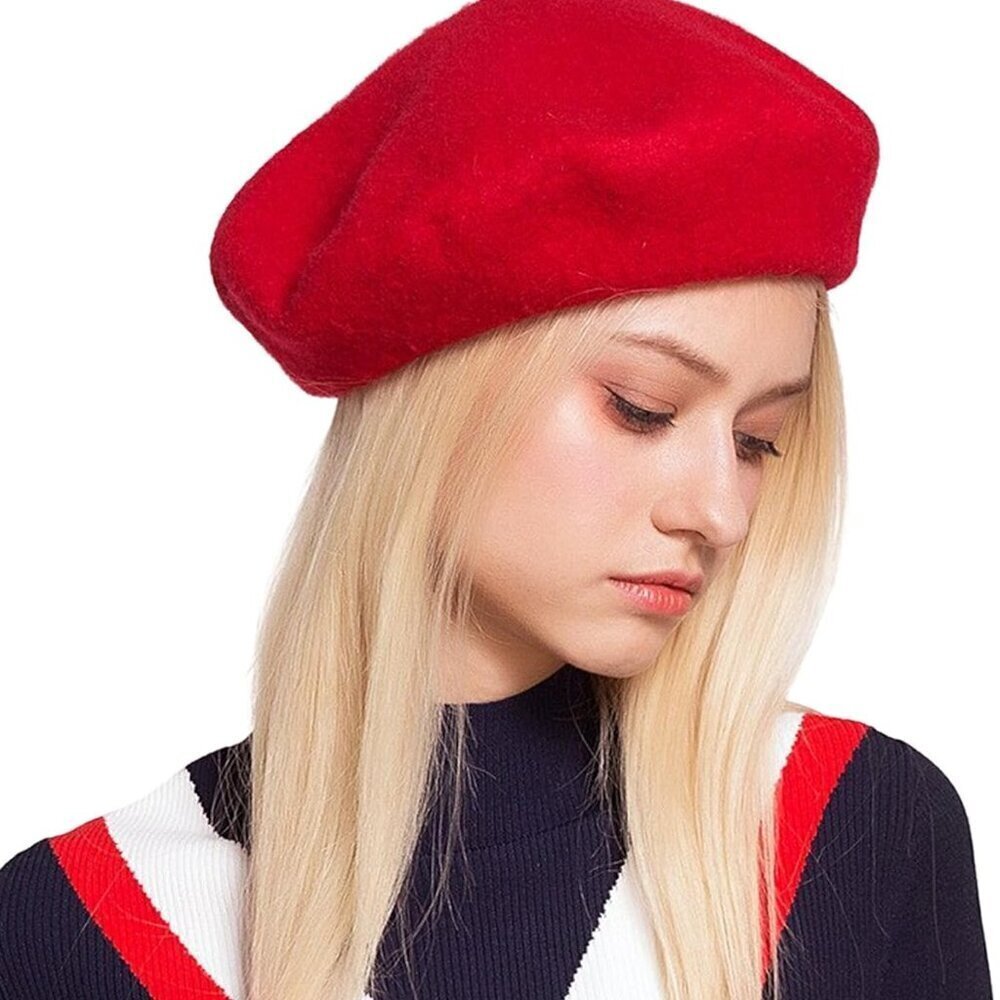 French Wool Blend Beret for Women Classic Stylish All-Season Accessory